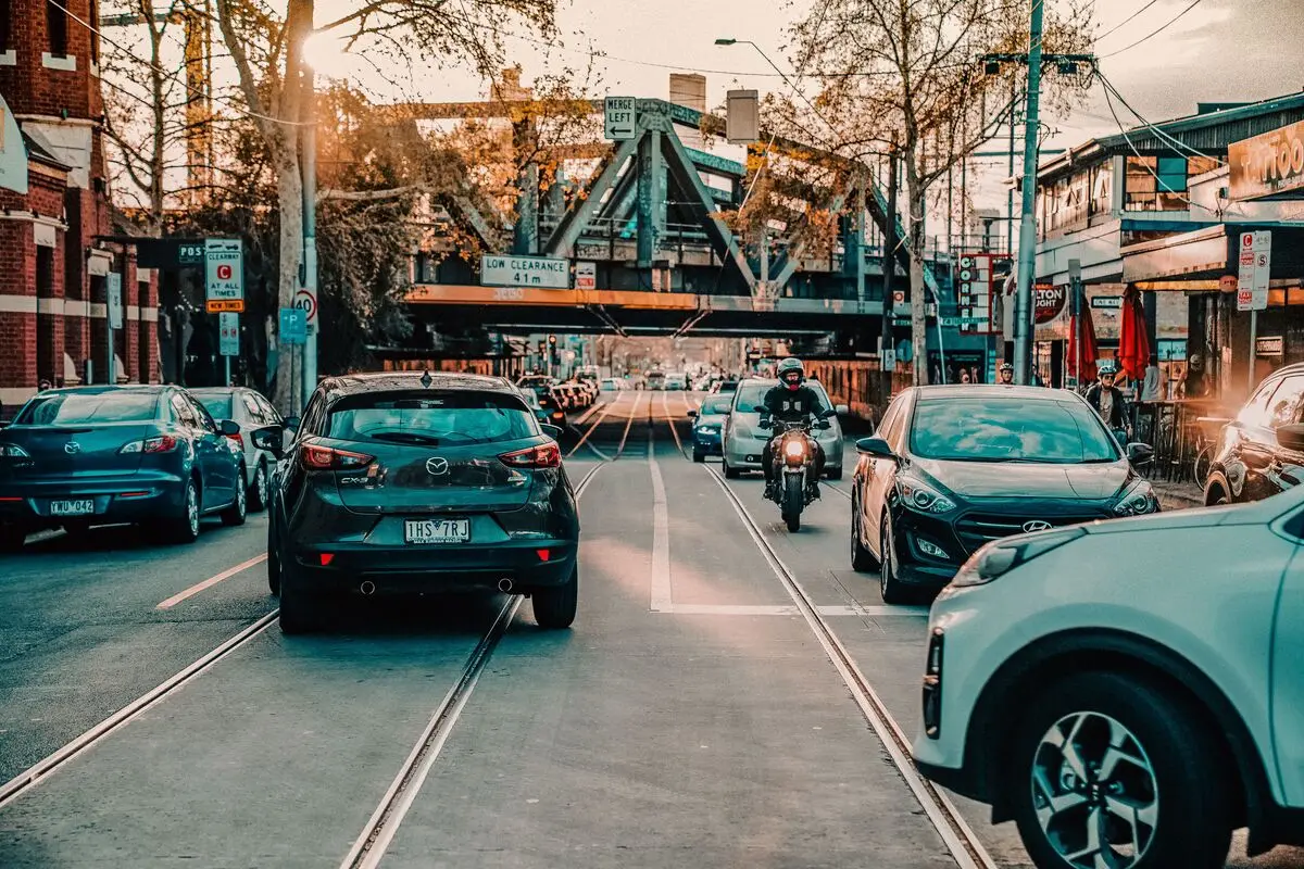 Everyday cars on a Victorian street